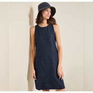 Garnet Hill Women’s Size 12 Linen Fringe-Hem A-Line Dress